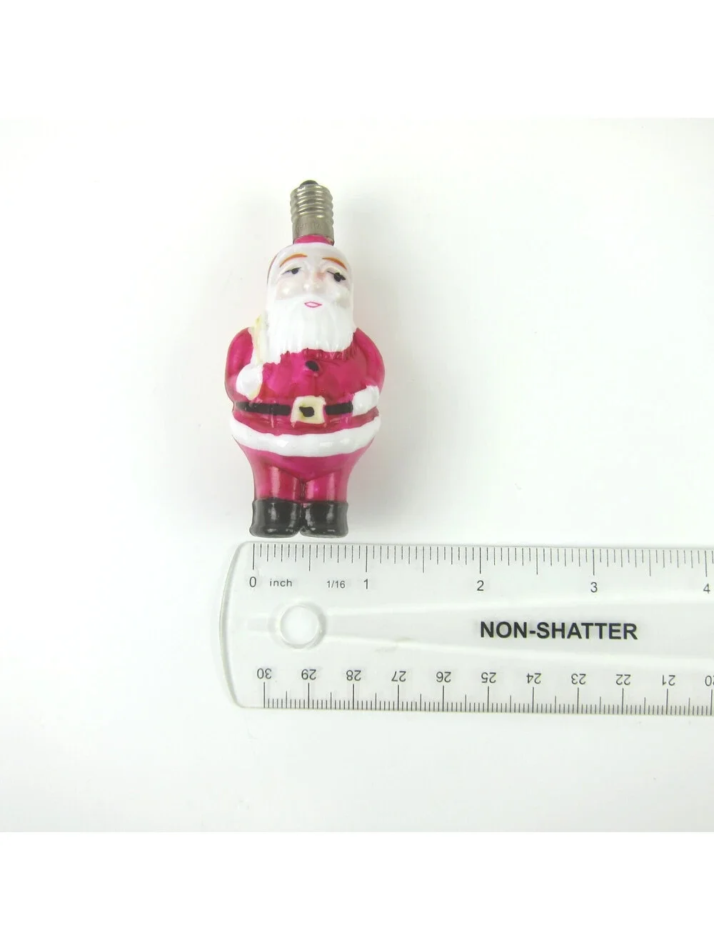 Vintage Santa Claus Christmas Milk Glass Light Bulb C6 Figural Toy Sack Japan